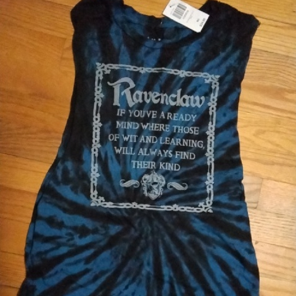 Harry Potter Ravenclaw Blue Black Tie Die Tank Top Womens Medium New With Tags